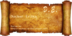 Ducker Erika névjegykártya